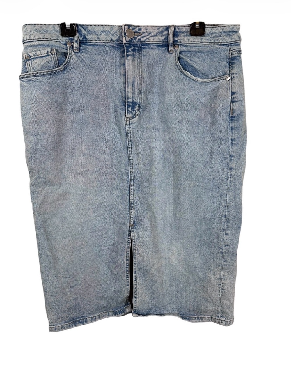 Loft faded denim pencil midi skirt women’s size 14
